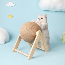 猫抓板猫玩具木质猫抓球兔子磨爪麻绳绳猫爬架耐用猫抓柱宠物用品