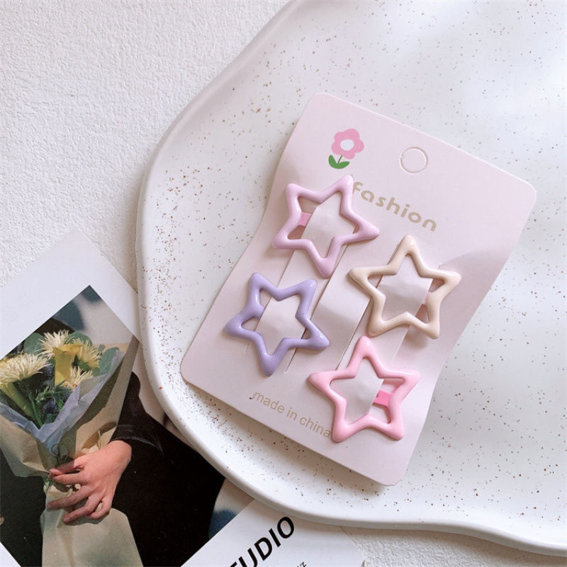 2025 nuevo cabello de niñas pinzas de cabello de frange lateral pinzas de cabello rotas para niños frente BB pinzas de cabello de estrellas pinzas de cabello