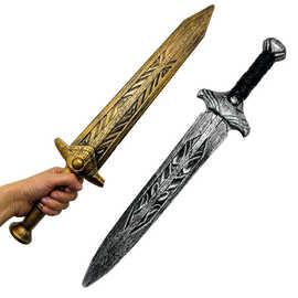 维京风格欧洲中世纪刀剑 复古骑士剑 COSPLAY舞台服装配件 塑料刀