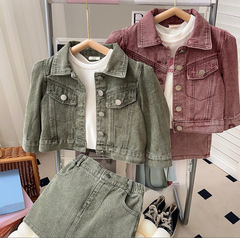 秋季新款洋氣牛仔套裝2023牛仔外套半身短裙兩件套套裝潮
