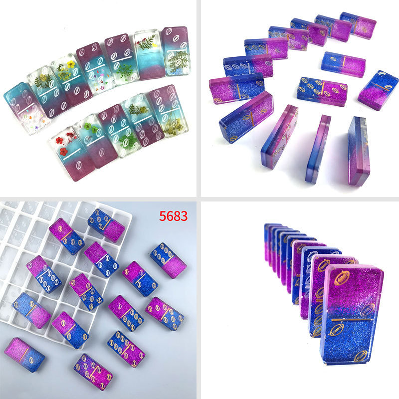 Rugby Domino Silikon Qəlib DIY Rezin Kristal Yapışqan Pai Gow Güzgü