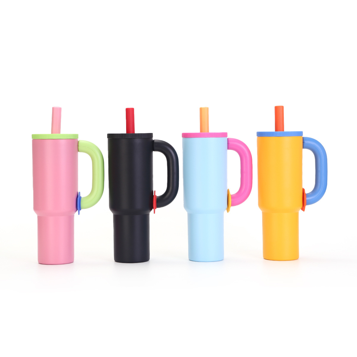 Gobelet isotherme de voiture Dopamine Color Scheme 40 oz en acier inoxydable, design élégant, avec paille intégrée et verre à glace de qualité supérieure._voghion.com