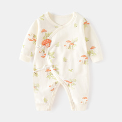 新生嬰兒蝴蝶衣無骨哈衣秋冬純棉初生和尚服爬服0-6月寶寶連體衣