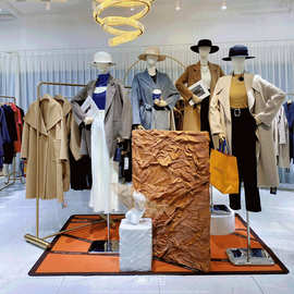 春秋季轻奢女装批货羊毛大衣品牌折扣女装一手货源批发杂款尾货冬