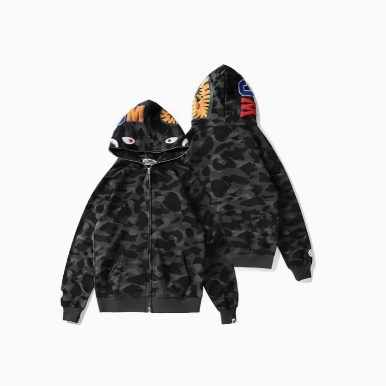 Cross-Border Trendy Brand Bape Women's Sweatshirt 3D Classic Shark Sweatshirt Women's Sweatshirt Trendy Brand Street Style