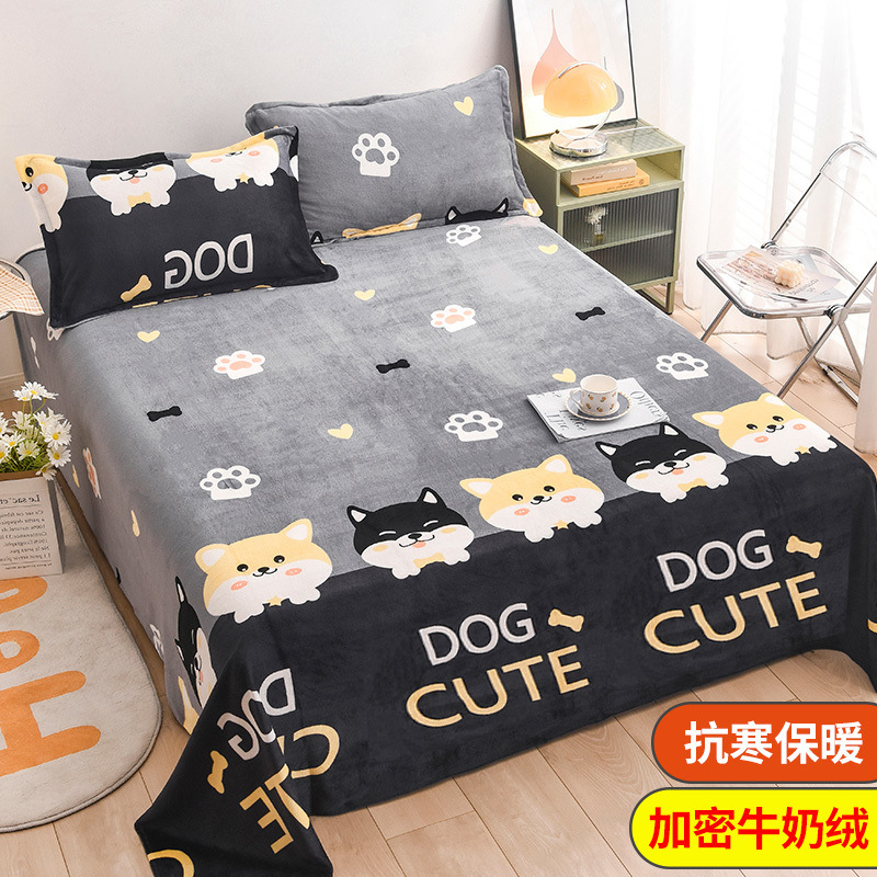 Leche terciopelo coral sábana pieza única más manta de felpa manta de franela manta engrosada dormitorio de invierno lista de edredones