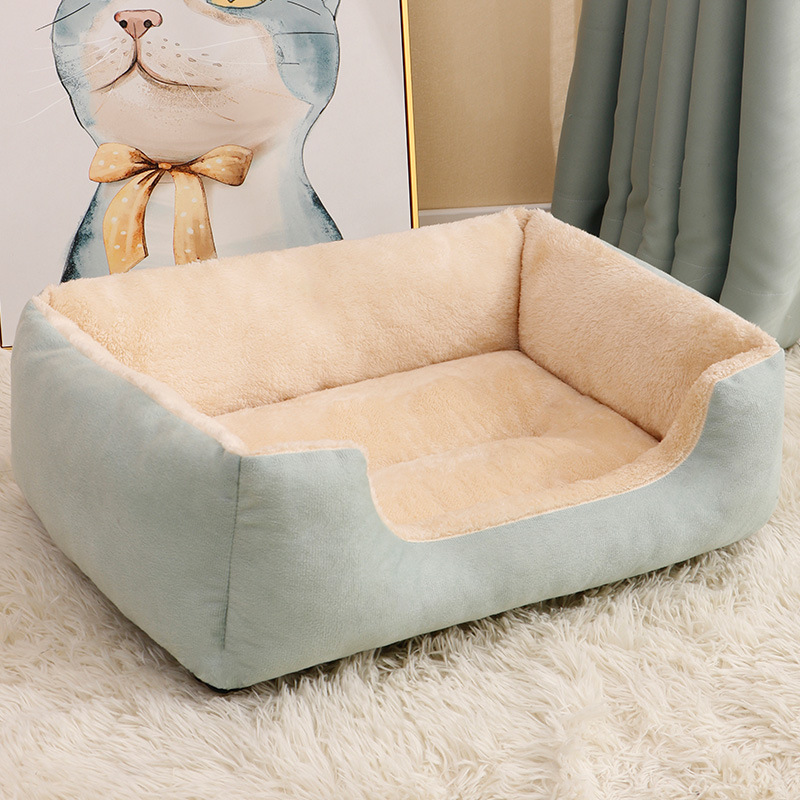 Xs-43*32cm recommended for use within 1.0kg / Thickened warm square nest-sky cyan