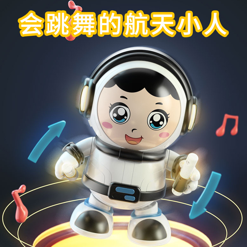 Nuevo baile eléctrico Spaceman pequeño pato lindo música baile ligero columpio muñeca eléctrica juguetes educativos para niños