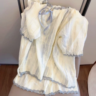 甜美扎染睡衣女夏季新款网红短袖短裤夏天韩版ins外穿家居服套装