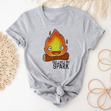 Calcifer Tee women harajuku Japanese t-shirts female funny
