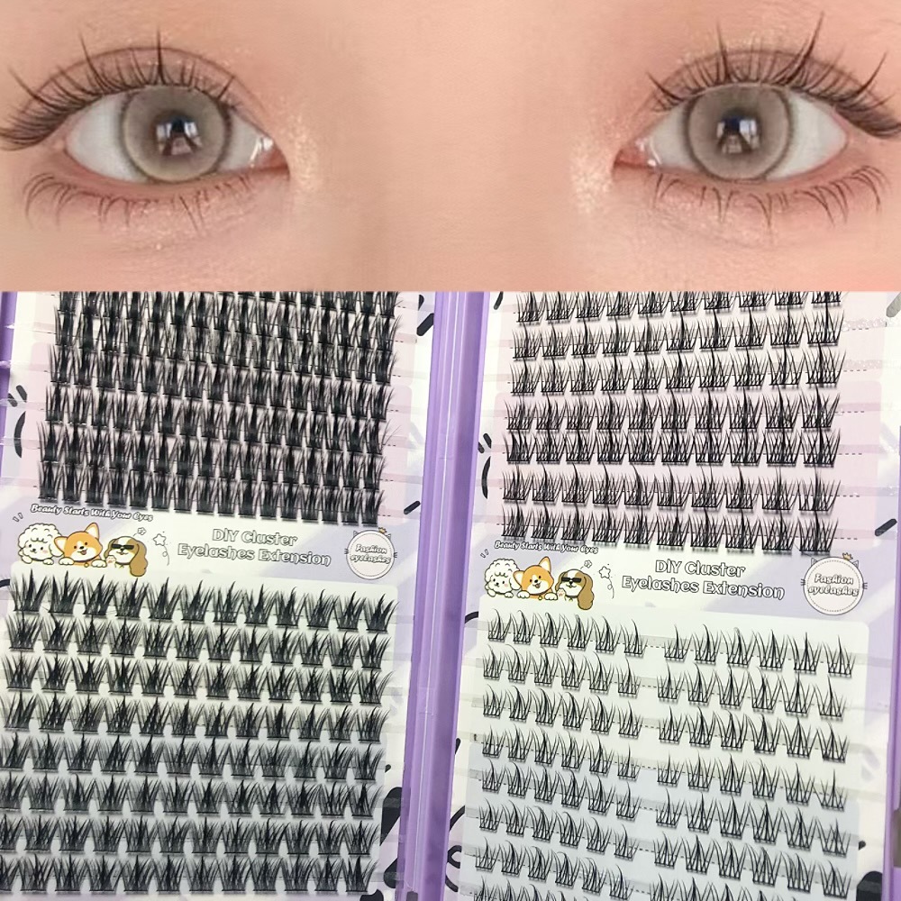 Serie de pestañas postizas transfronterizas Libro de pestañas de comercio exterior Pestañas postizas en inglés completas Pestañas postizas de gran capacidad, pelo segmentado de un solo racimo