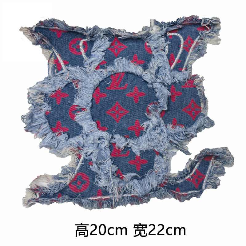 酷洛米牛仔布刺绣布贴小猫卡通绣花章仔补丁贴布绣童装服装辅料