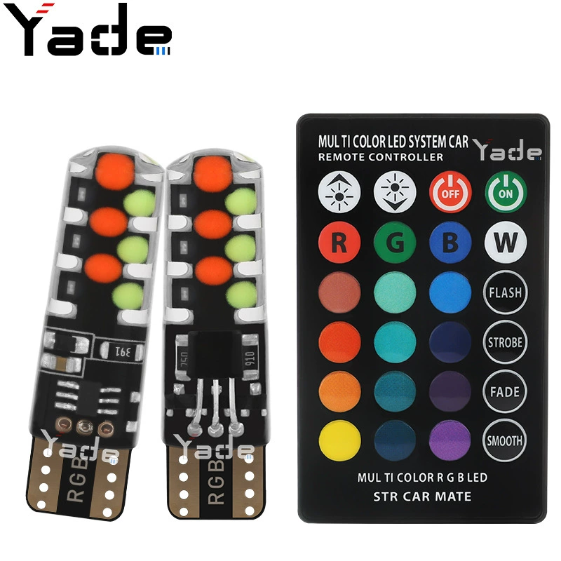 Автомобильный светодиодный индикатор T10 RGB COB Красочная лента пульт дистанционного управления