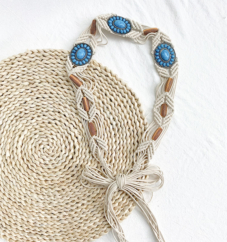 160g Weight Belt Classification 1 Piece Quantity Yan Haoxiang Style Belt Bohemian Handwoven Tassel Vintage Waist Chain Women's Decorative Dress Versatile Waist Accessory