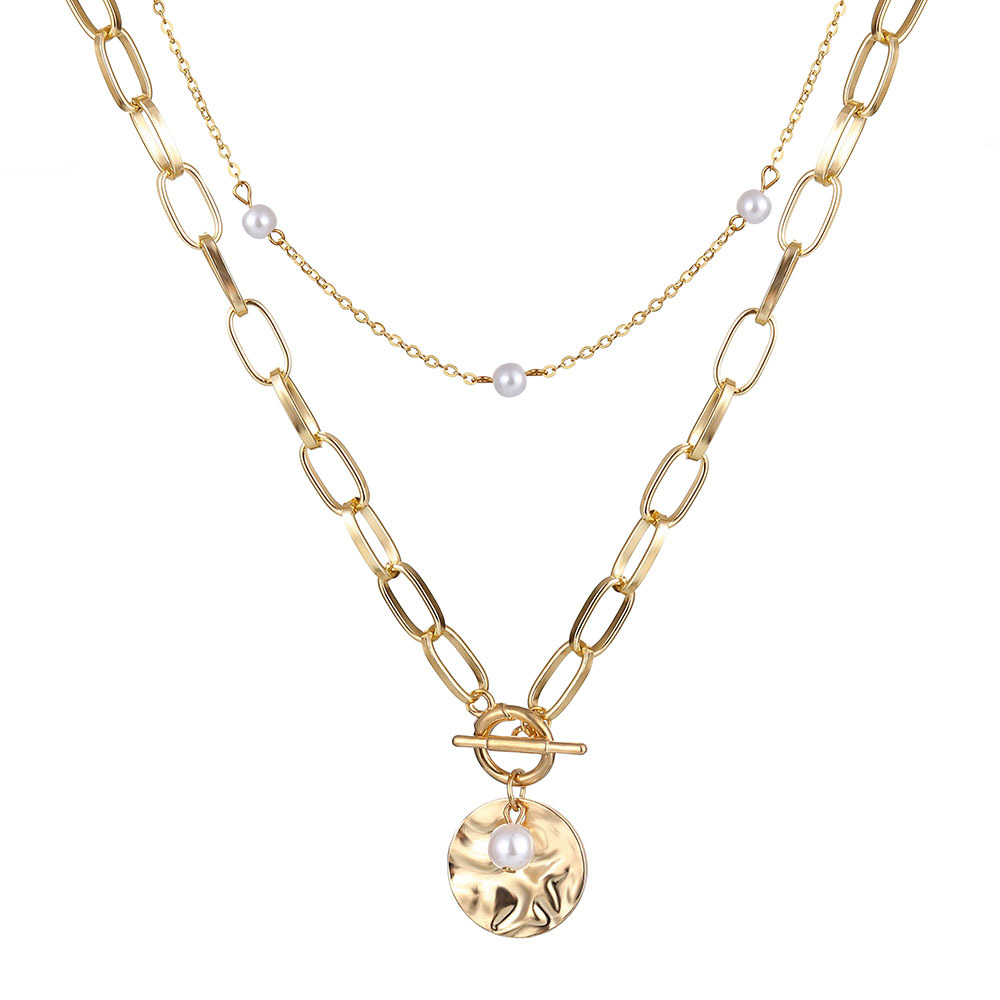 Collar de monedas con cadena geométrica y colgante de avatar, hebilla OT, estilo frío y dulce, elegante, producto transfronterizo image 17