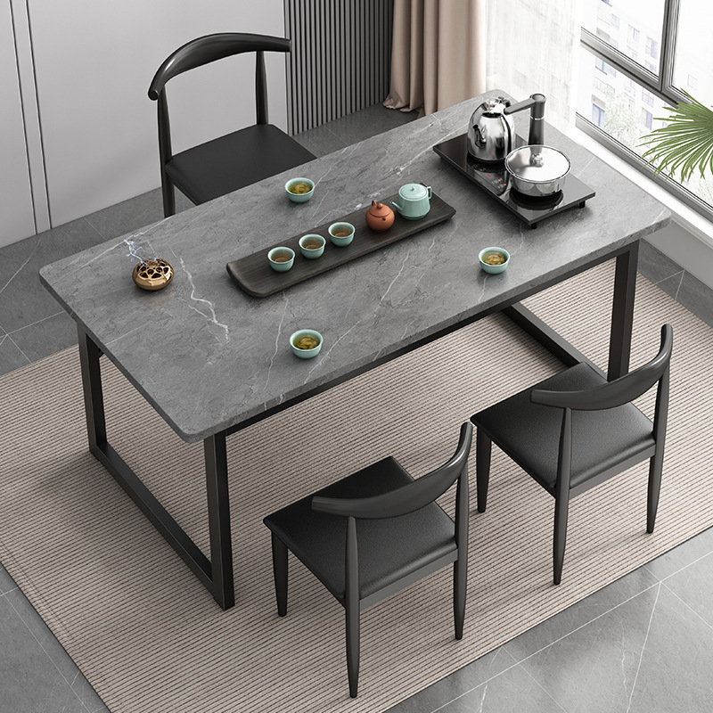 Balcón pequeña mesa de té y silla combinación sala de estar mesa de té de Kung Fu mesa de té Mesa integrada mesa de té móvil hogar pequeña mesa de té