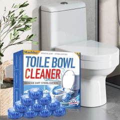 国境を越えたトイレの清潔な塊の汚れを取り除いて、黄色のトイレの清潔な用品の青い泡の清潔な洗剤のトイレの泡のシートを取り除きます。