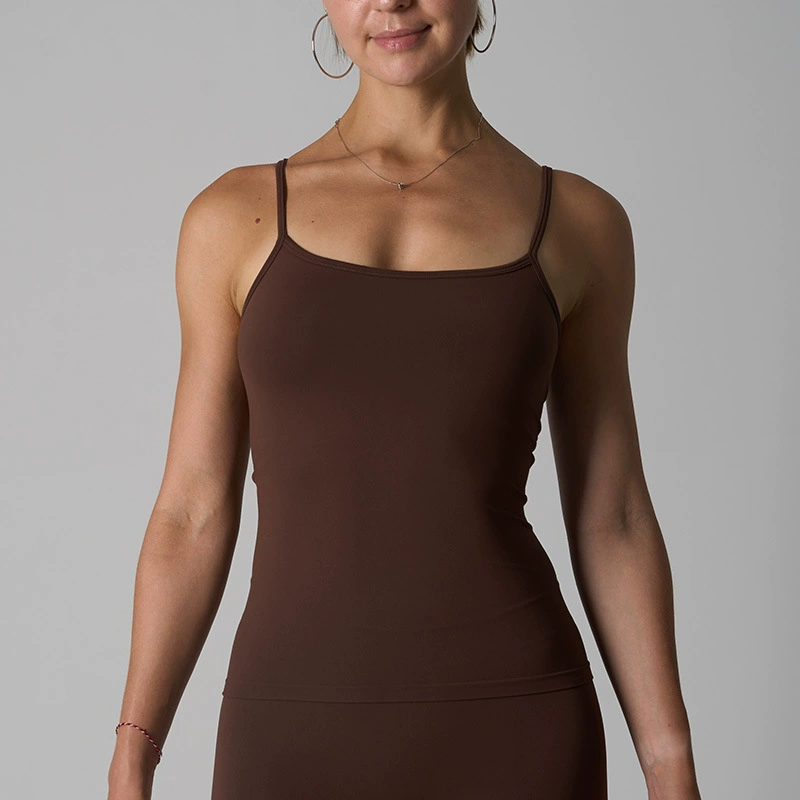 Мягкий гладкий бесшовный жилет на бретельках, супер мягкий высокоэластичный бесшовный спортивный жилет для дома, женский телесный жилет на подтяжках