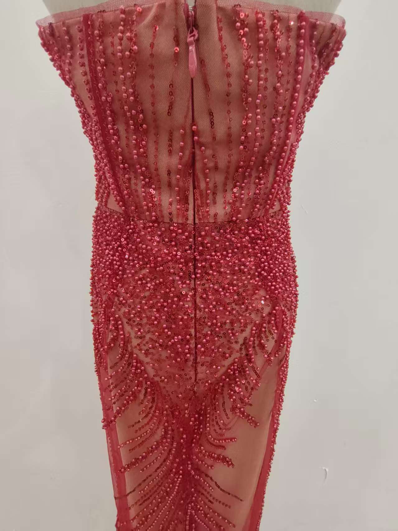 Elegant Beaded Bustier Bodycon Party Dress - Sexy High Waist Long Gown With 3D Embroidery For Women_voghion.com