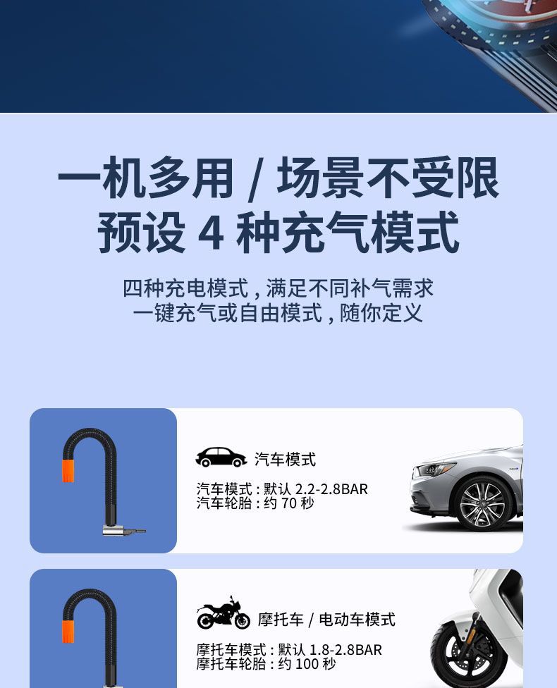 Wireless Air Pump for Car Use, Portable Digital Display Air Pump, Electric Car Tire High-Pressure Inflator