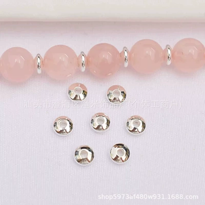 Color-Preserving 18K Gold-Covered Glossy Abacus Zərgərlik ara hissələri - bright-silver-4mm-20-pieces