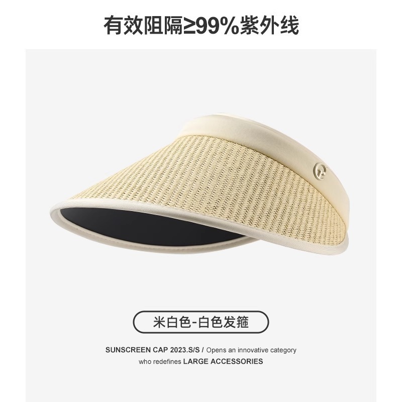 大きなつばの夏の紫外線防止空のトップ日よけ帽子女性用日よけ麦わら帽子顔を覆う折りたたみ可能な麦わら帽子|undefined