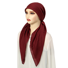 Cross-border best-selling solid-color headscarf and hat for women, daily casual and versatile, European and American curved hat, extended tail, airplane hat