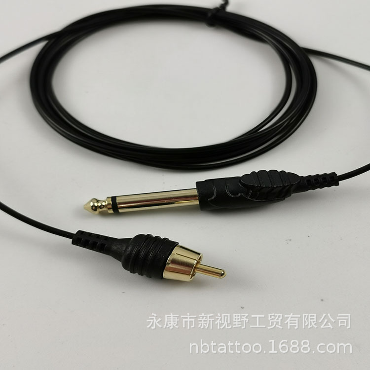 Máquina de tatuaje RCA alambre gancho alambre resorte fuente de alimentación diámetro 2,0mm ultra-fino codo recto chapado en oro conexión