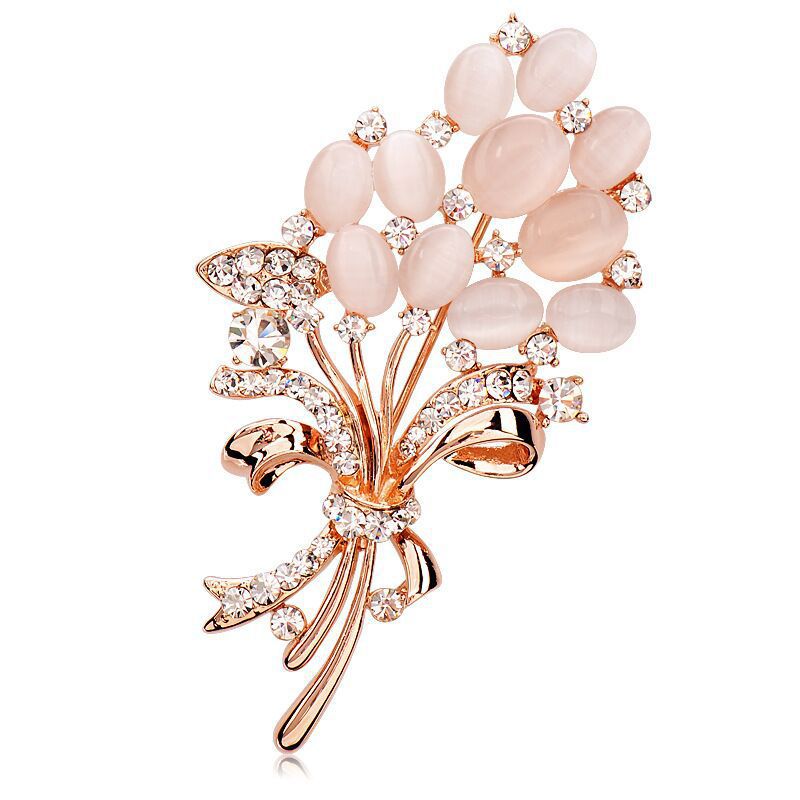Nueva joyería ópalo rhinestone trigo oído flor broche ramillete accesorios femeninos de alta gama broche pin ropa Accesorios image 6