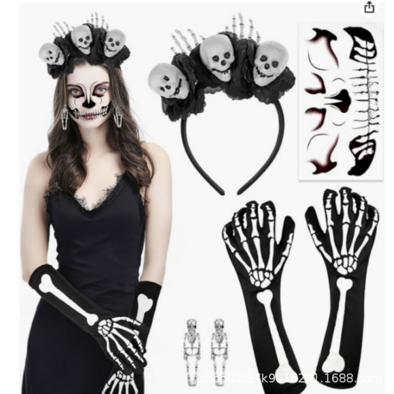 跨境cos血渍围裙恐怖万圣节血腥屠夫围裙套装恐怖化妆服饰道具