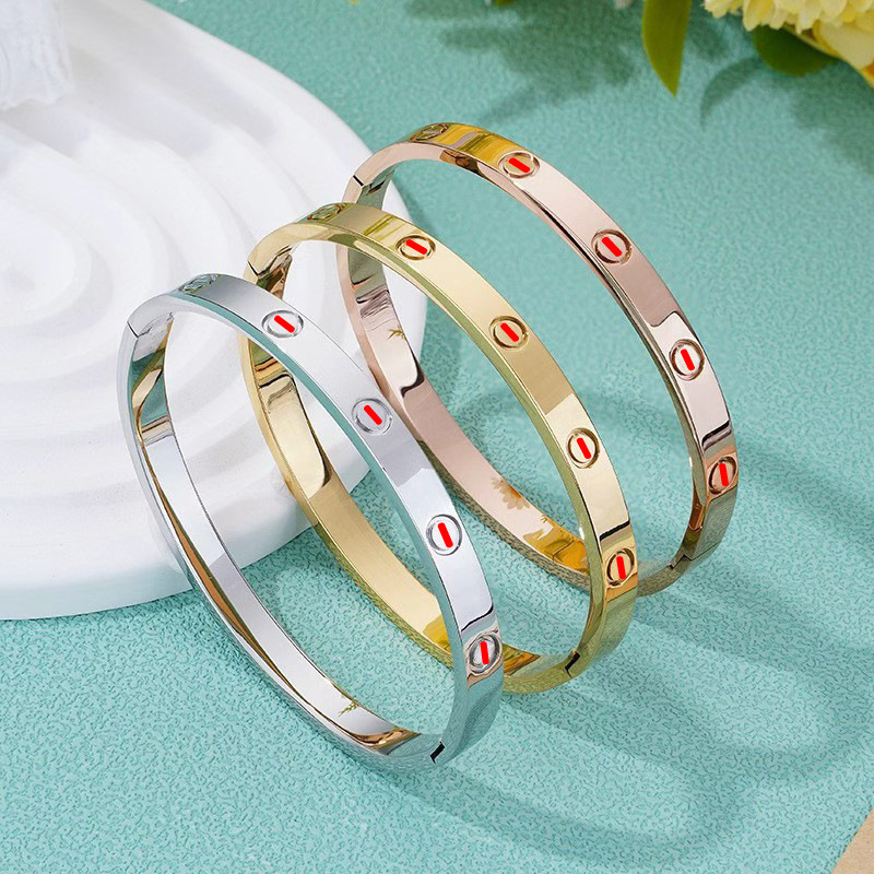 Europe and the United States new card home titanium steel bracelet buckle nail jewelry stainless steel diamond bracelet Indonesia Southeast Asia hot sale