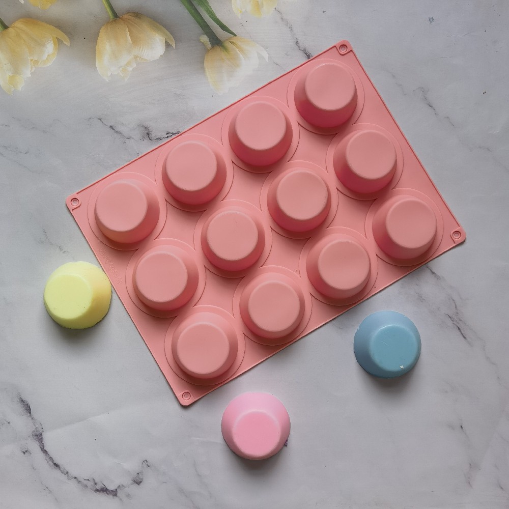 12 con fondo plano redondo 181 molde de silicona pastel helado pudín molde de postre jabón utensilios