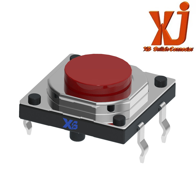 立式按钮开关长行程  四脚插件轻触开关 圆柄立式按键开关12x12