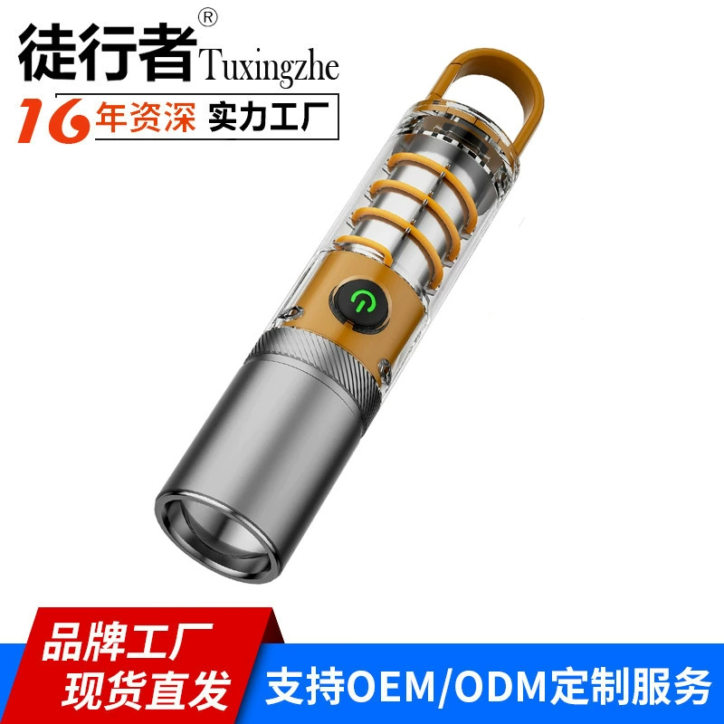 Трансграничный Новый сильный фонарик Открытый Многофункциональный Кемпинг освещение фонарик Белый лазерный боковой свет