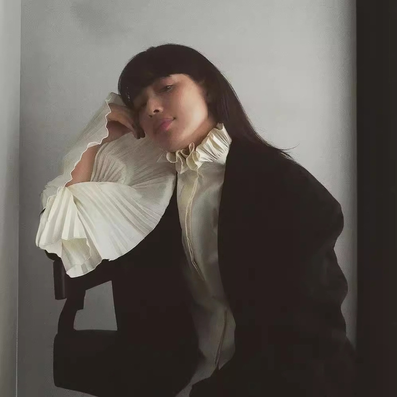 Qianhe Japanese Style Autumn and Winter New French Romantic Fashionable Ins Lazy Shirt Loose Slimming Look Comfortable Top for Women