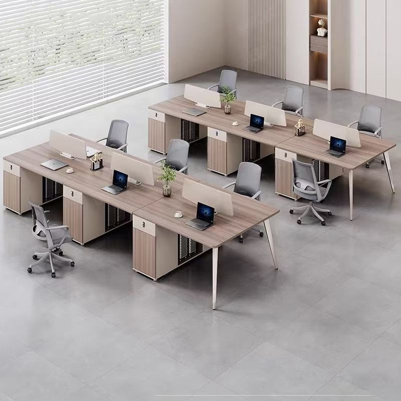Mesa de oficina de venta directa de fábrica de doble posición de personal de escritorio de pantalla de escritorio de finanzas de escritorio de oficina moderna y simple