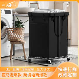 亚马逊牛津织物洗衣篮150L大型衣服篮金属框架带轮子的可拆卸设计