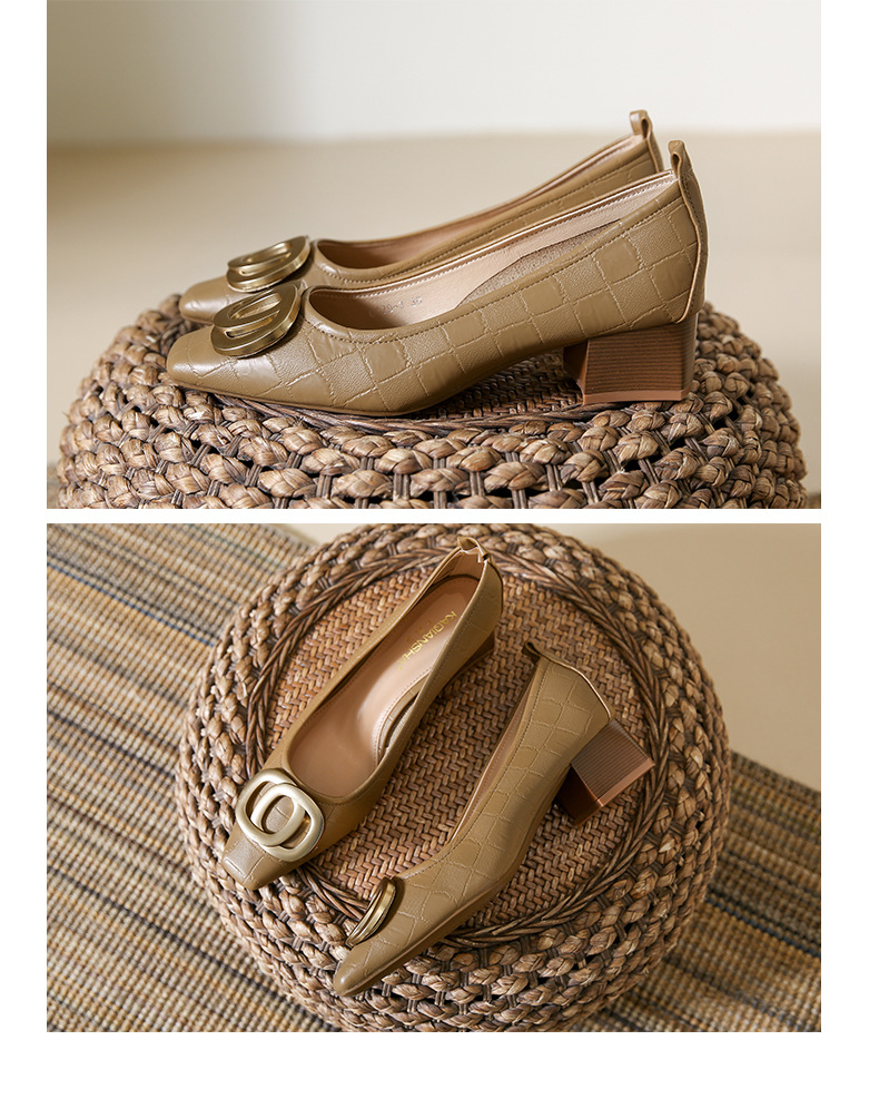 Damen Pumps Mit Karreeform Und Blockabsatz Aus Weichem Leder_voghion.com