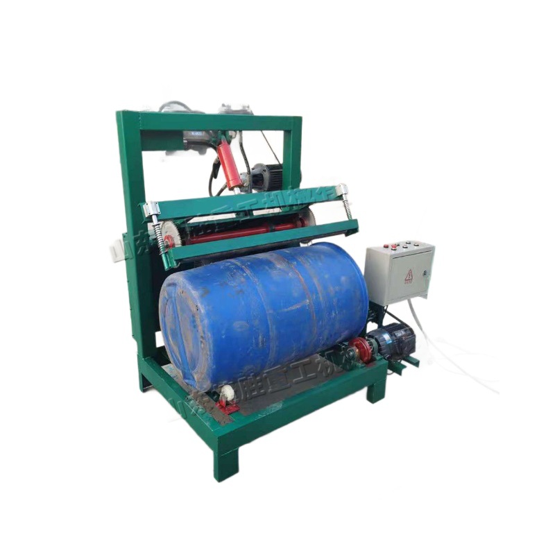 Máquina cortadora de barriles de plástico hidráulico, máquina rodante de tapa de barril de residuos pequeños, máquina eléctrica de corte por cizallamiento de cilindros