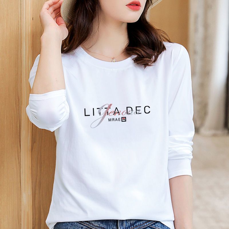 女性用ボトリングシャツ 5 春と秋の新しいスタイルの女性用ルーズホワイトシャツ長袖カジュアル Tシャツ|undefined