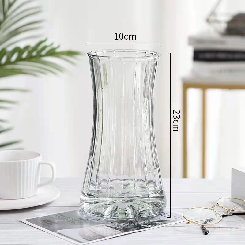 INS estilo florero de vidrio simple arreglo de flores transparente flor hidropónica planta verde florero sala de estar mesa de comedor Decoración