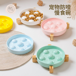 Cross-border wholesale ceramic cat bowl anti-choke slow food pet slow food bowl anti-knock medium and small dog cat food bowl neck protection