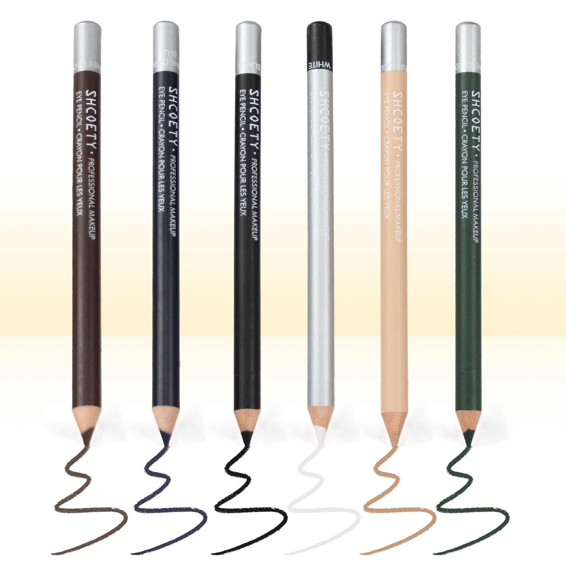 SHCOETY waterproof and non-smudge wooden eyeliner pen, long-lasting makeup without smudge, eyebrow pencil and eye pencil, dual-purpose makeup pen, European and American undefined