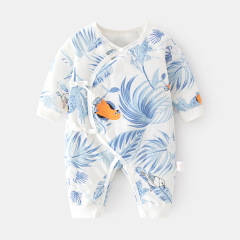 Baby Cotton All-in-One Suit Autumn/Winter Baby Clothes Monk's Robe Thin Cotton Bodysuit Newborn Skeleton-Free Padded Butterfly Suit