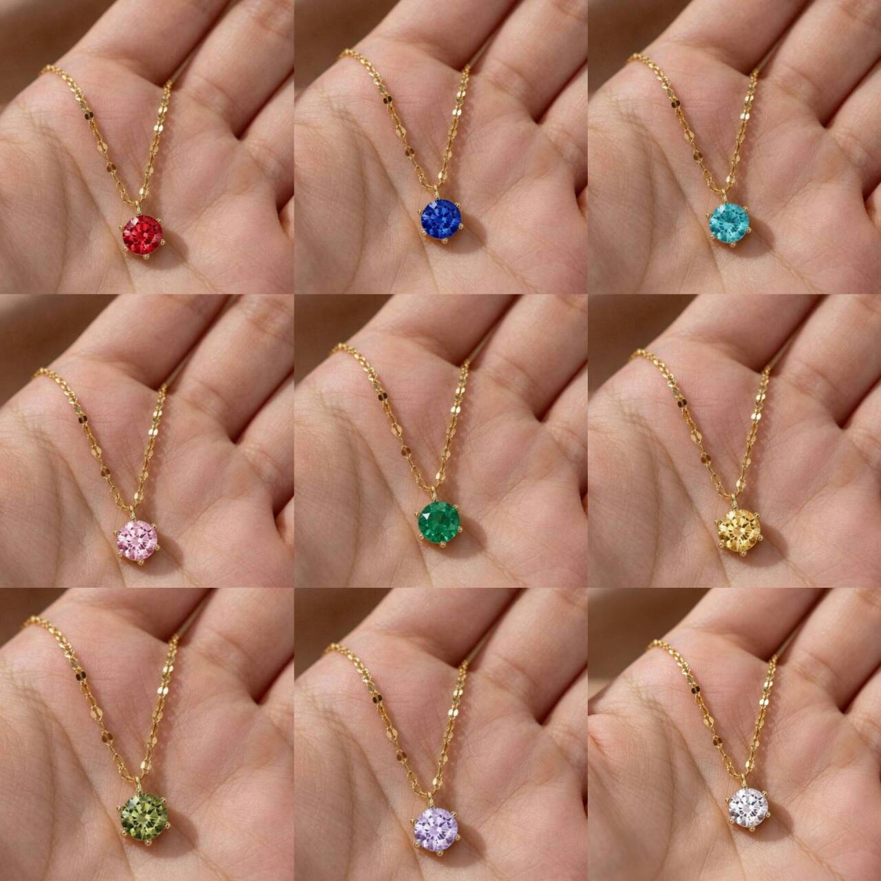Stainless Steel Six-Prong Single Diamond Necklace for Women, Exquisite Collarbone Chain
