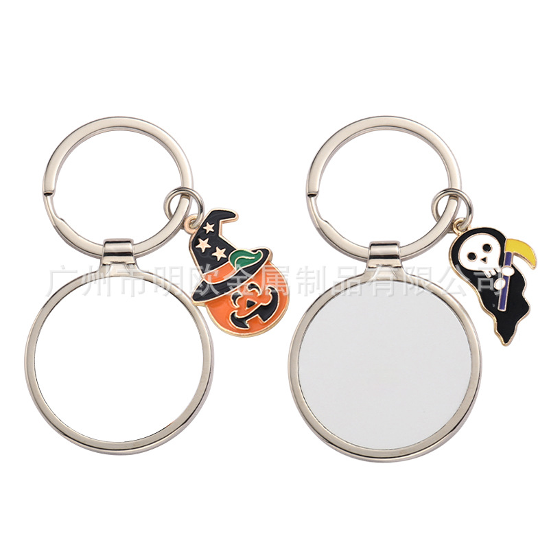 Elf de calabaza guisa amarilla fantasma llavero colgante adornamiento de Halloween soporte de stock en blanco sublimación térmica transfronteriza