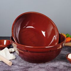 醤油ポットと洗面器、陶器製家庭用田舎昔ながらの洗面器、野菜と麺を洗うための洗面器、大型で厚く深め