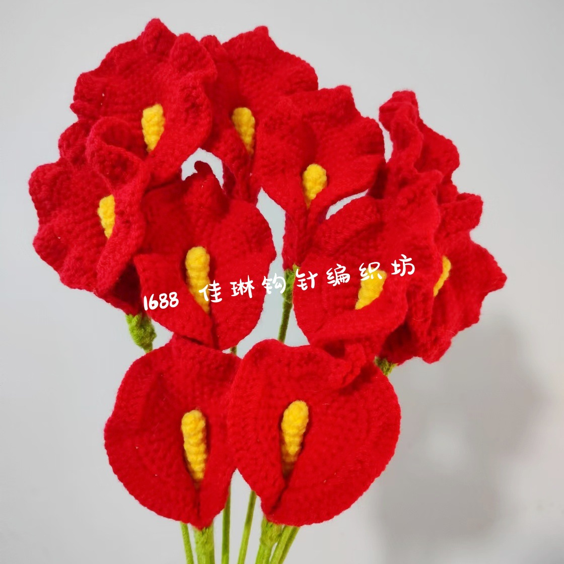 Productos acabados de lana tejida a mano flor de punto de hippopotamus imitación flor inmortal flor creativa ganchillo decoración ornamentos florales