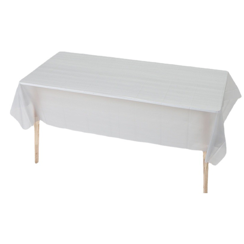 Disposable Birthday Party Rectangular Banquet Tablecloth Peva Waterproof and Oil-Proof Pure Color Plastic Table Mat Tablecloth Wholesale