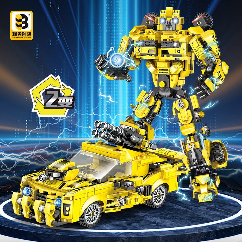 Co-creador quiere transformar el dios de la guerra Qintian armadura de guerra chico regalo robot de mosaico de bloques de construcción modelo mecha hornet